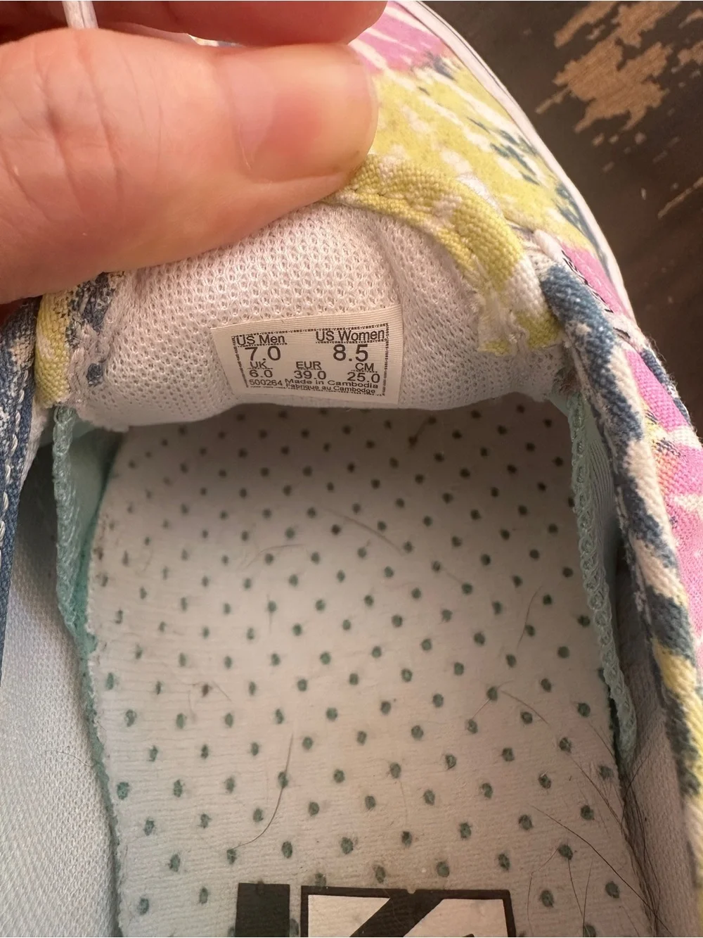Vans Tie-Dye Canvas Sneakers in Pink, Blue & Yellow - Picture 3 of 6